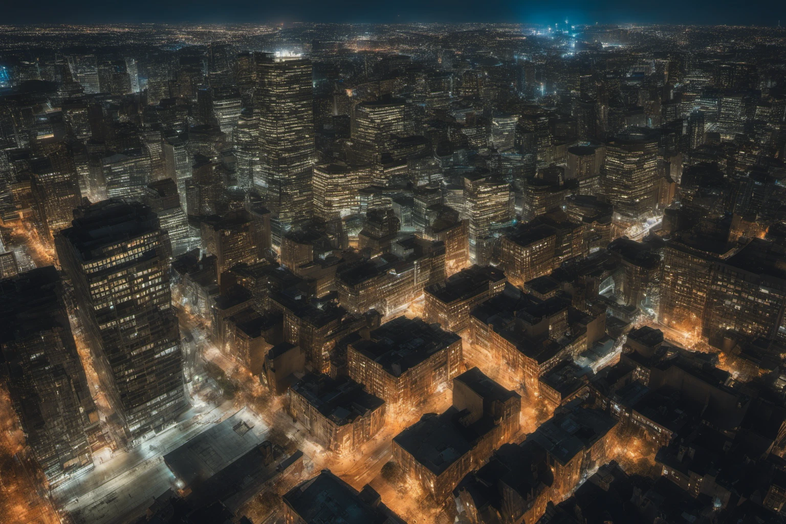 Gece Şehir Panoraması – Şehir Fotografi