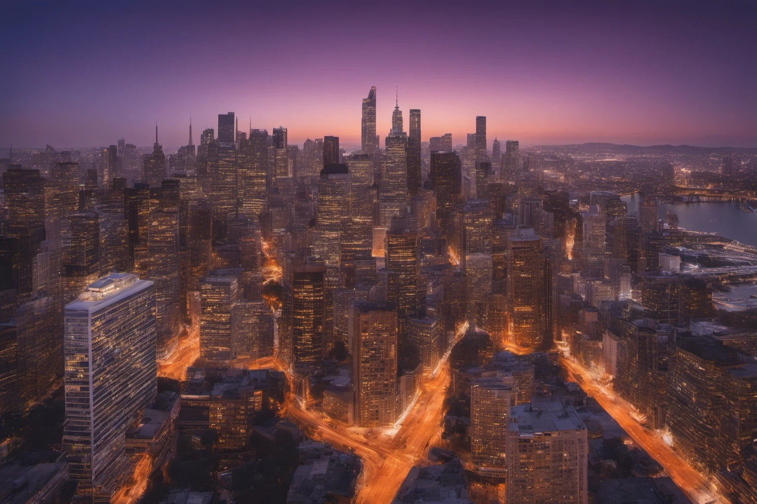 Stadtlandschaft zur Dämmerung – Urbanes Abendlicht-Fotografie