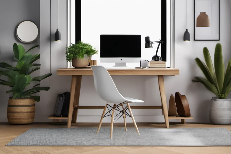 Home Office Setup com Plantas – Ambiente de Trabalho Produtivo