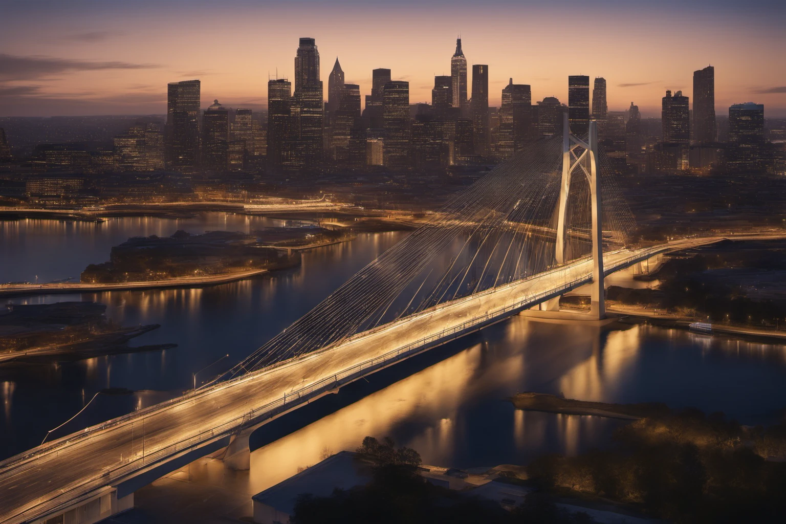 Moderno ponte sospensione – Fotografia architettonica