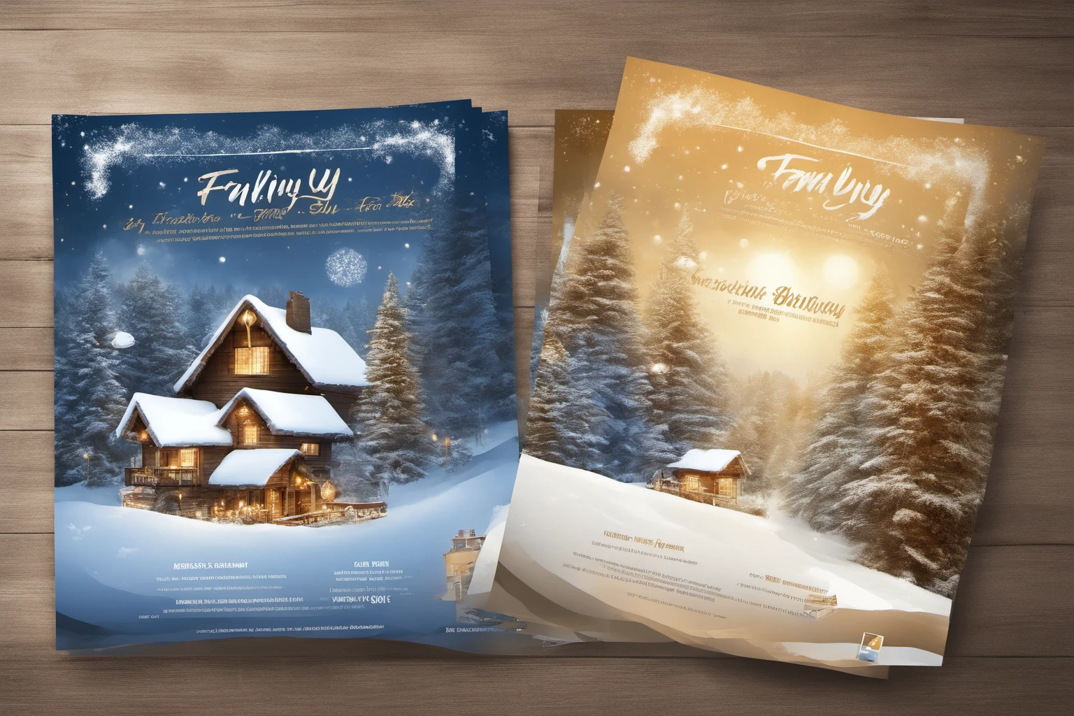 Escaparate de Navidad - Folleto Paisaje Invernal