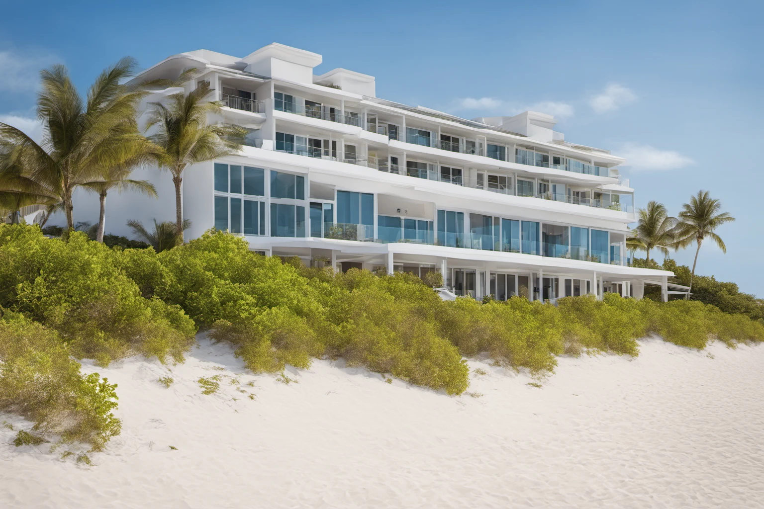 Luxushotel Fassade am Meer – Reise Marketing