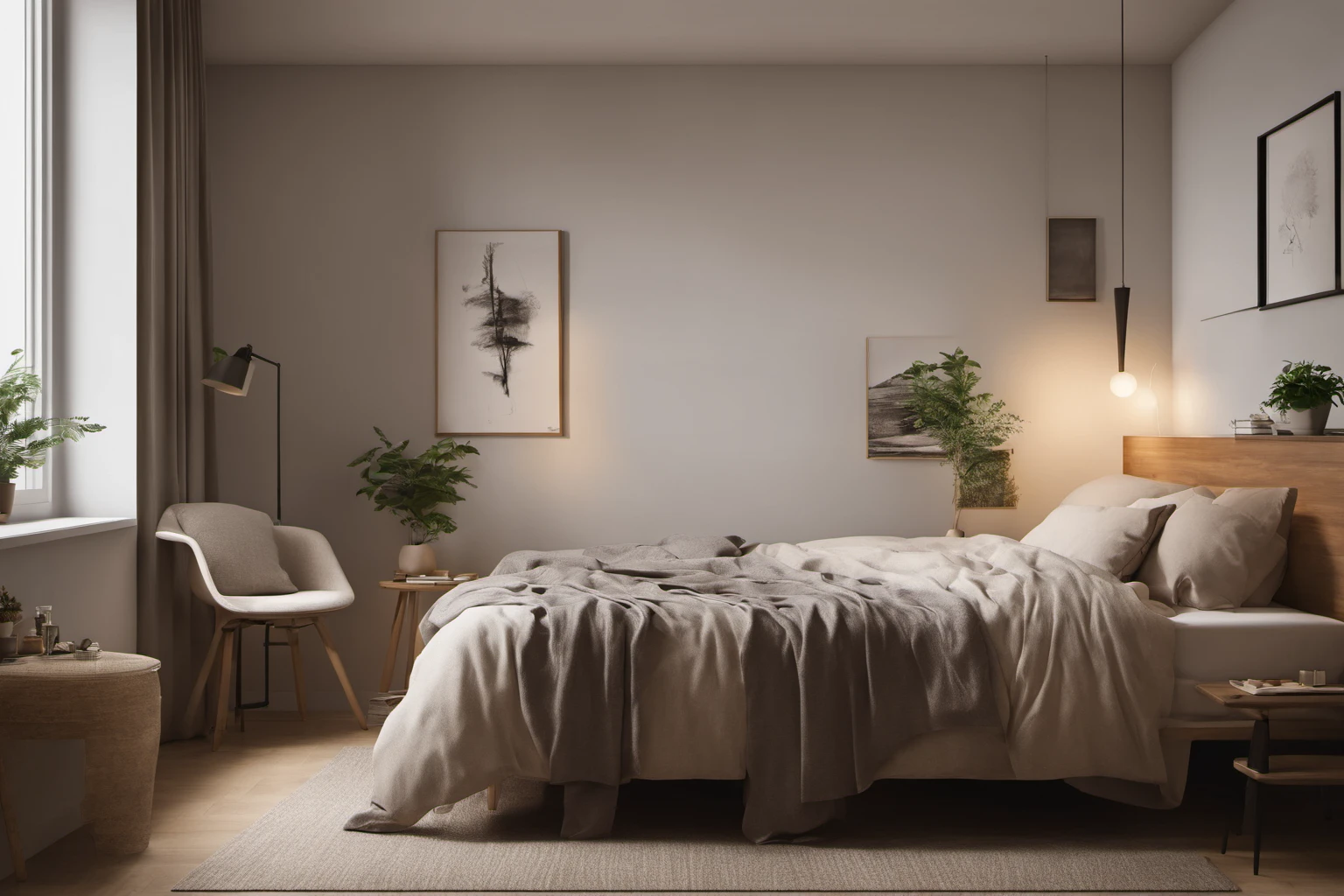 Quarto pequeno de apartamento acolhedor – Decoração interior