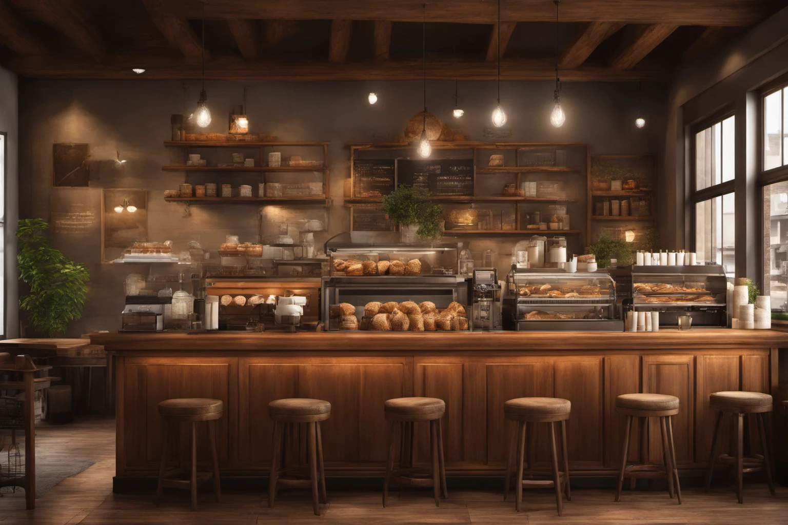 Интерьер кофейни утра – Комната для просмотра