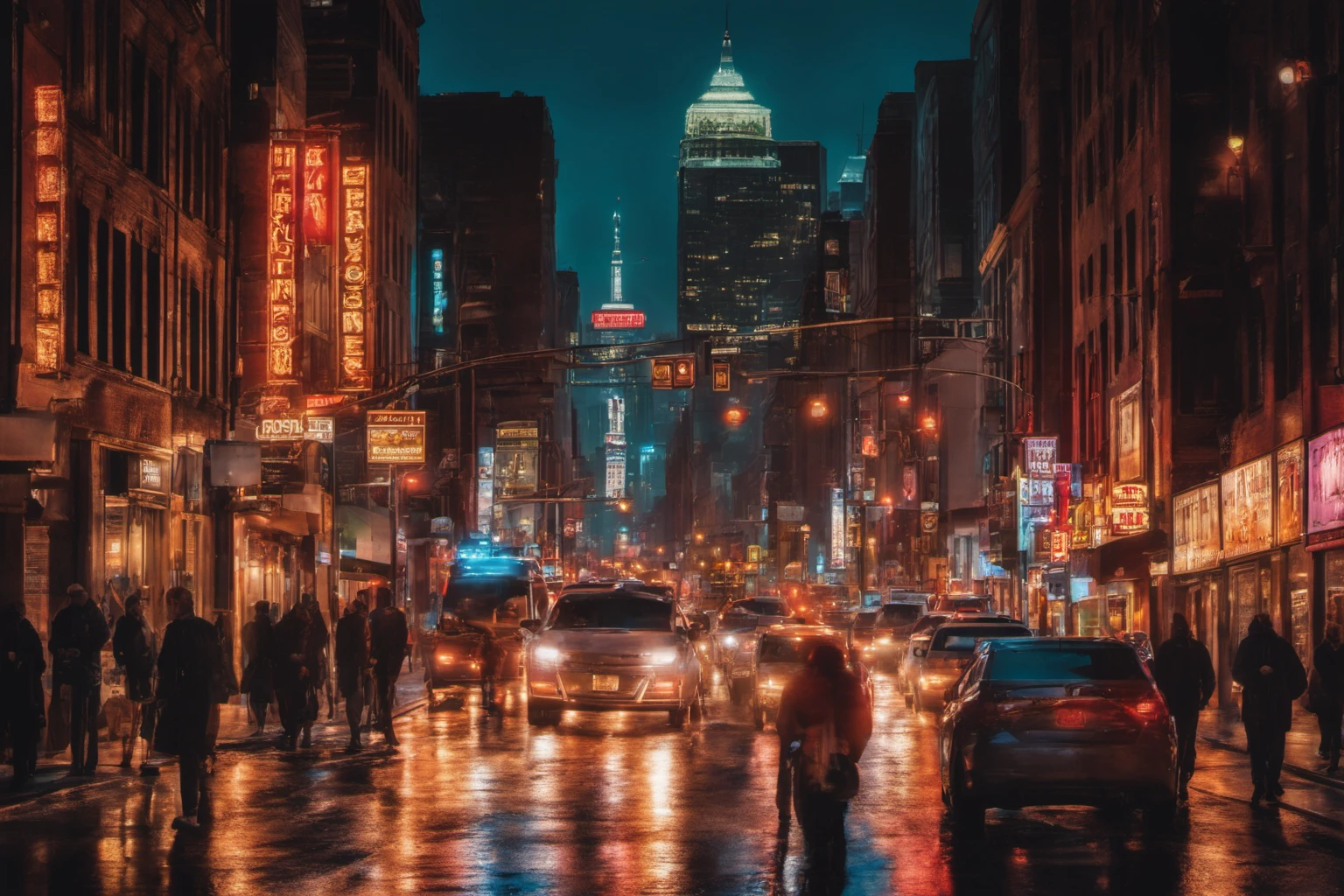 Nighttime City Street – Urban Nightlife Photography