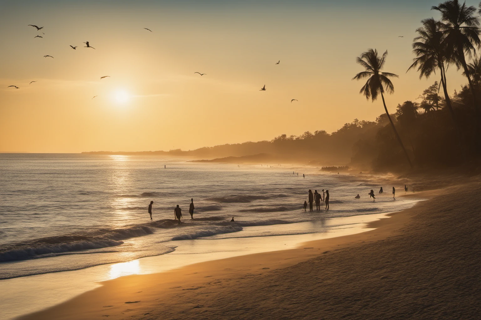 Strand-Sonnenuntergangssilhouette – Landschaftsfotografie