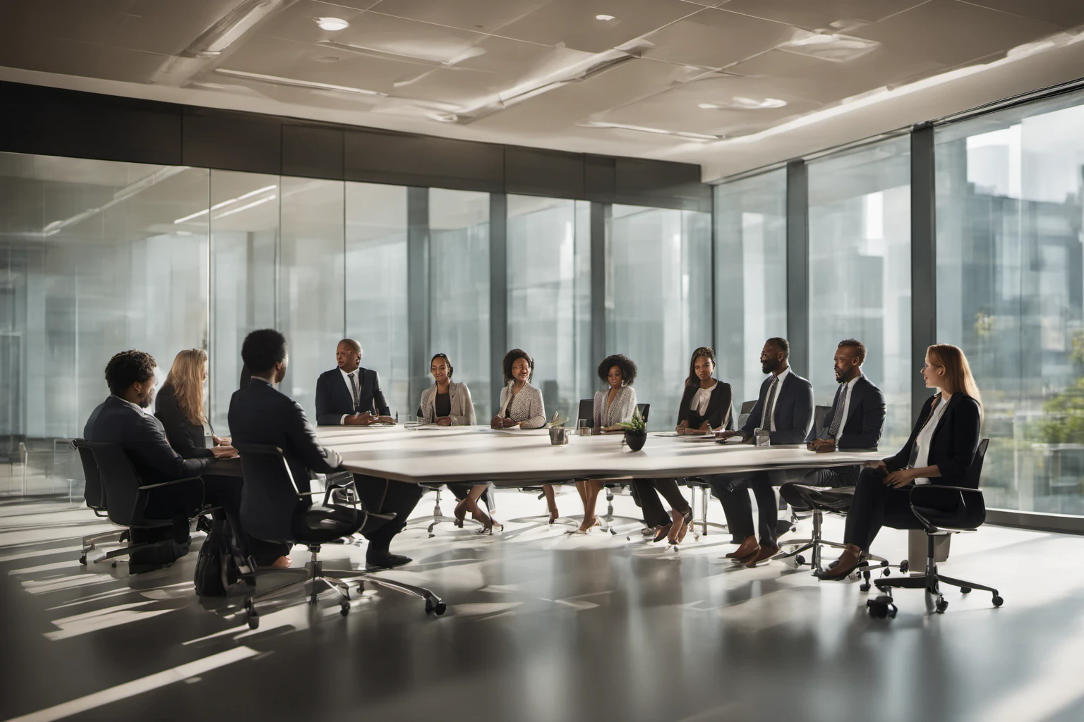 Бизнес-лидеры на совещании – Корпоративное сотрудничество