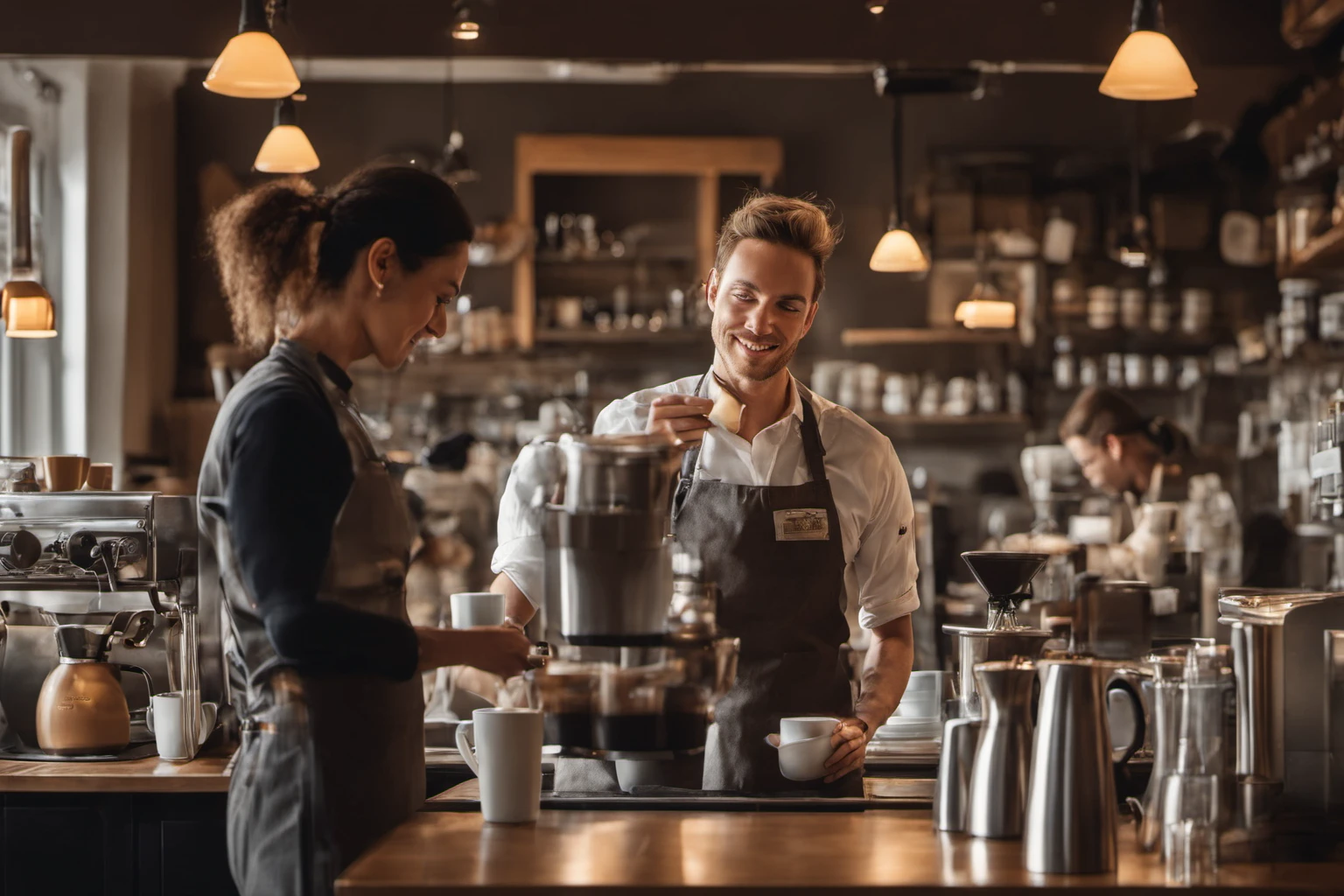 Scène matinale de café animé – Image d'en-tête pour blog