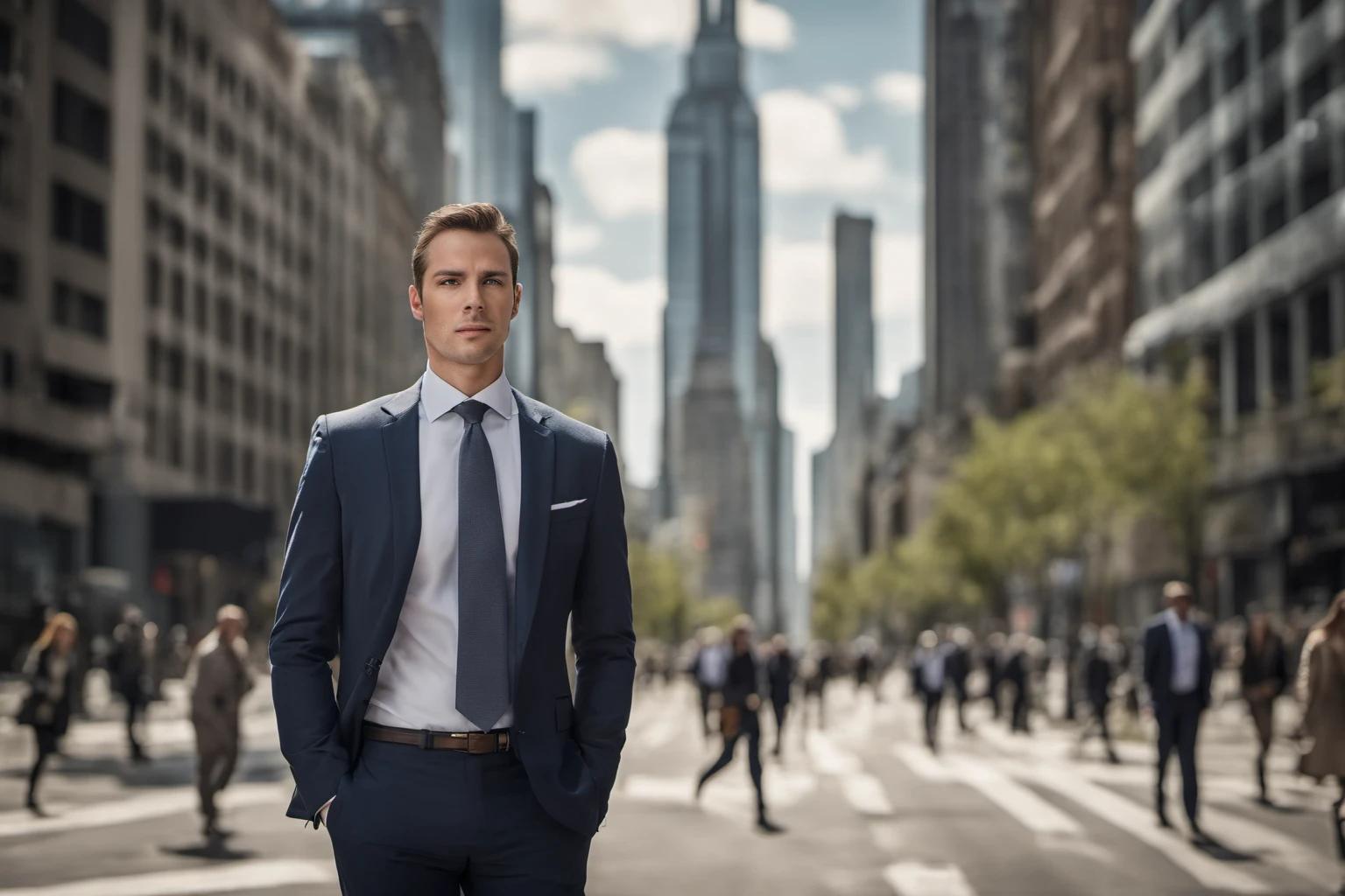 Executivo determinado caminhando pelas ruas da cidade – Fotografia empresarial urbana