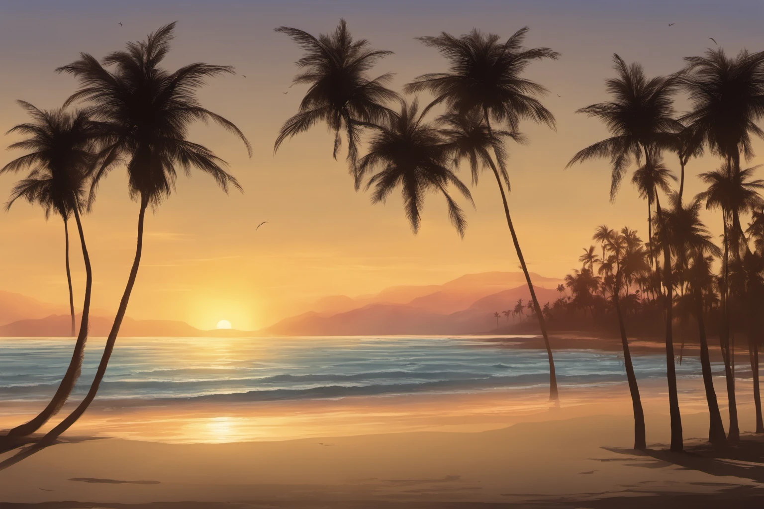 Bahçe Şilueti Akşama – Kıyı Romantiği