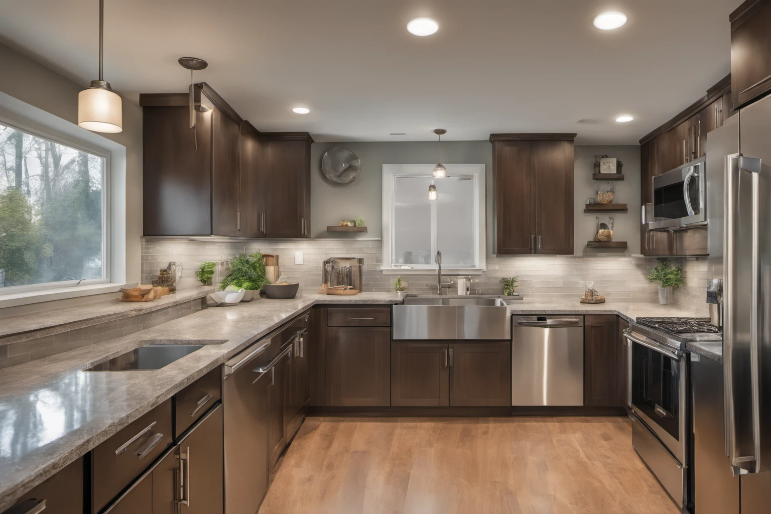 Sugestões para remodelar o porão – Cozinha contemporânea