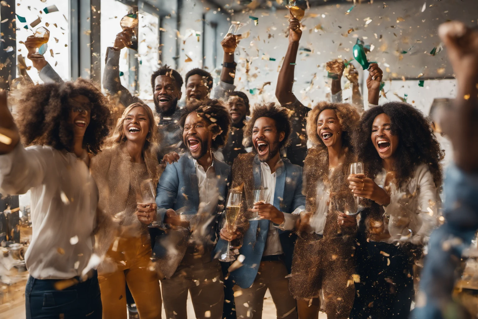 Startup-Gründer feiern Erfolg – Teamfeier