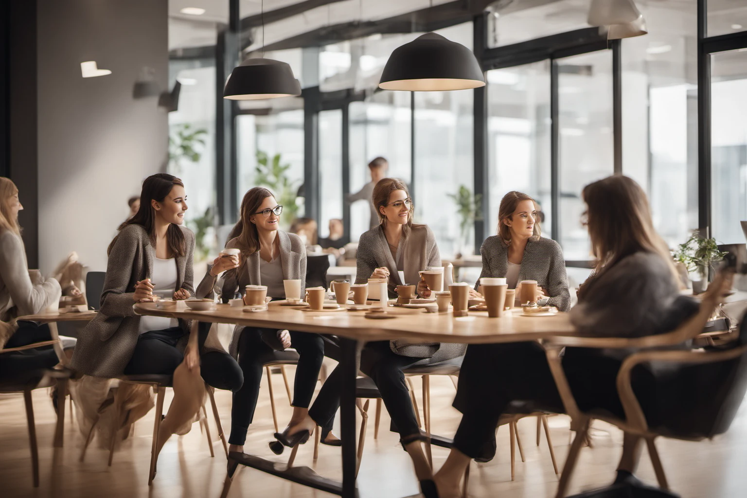 Employés de bureau profitant d'une pause café – Moment de cohésion d'équipe