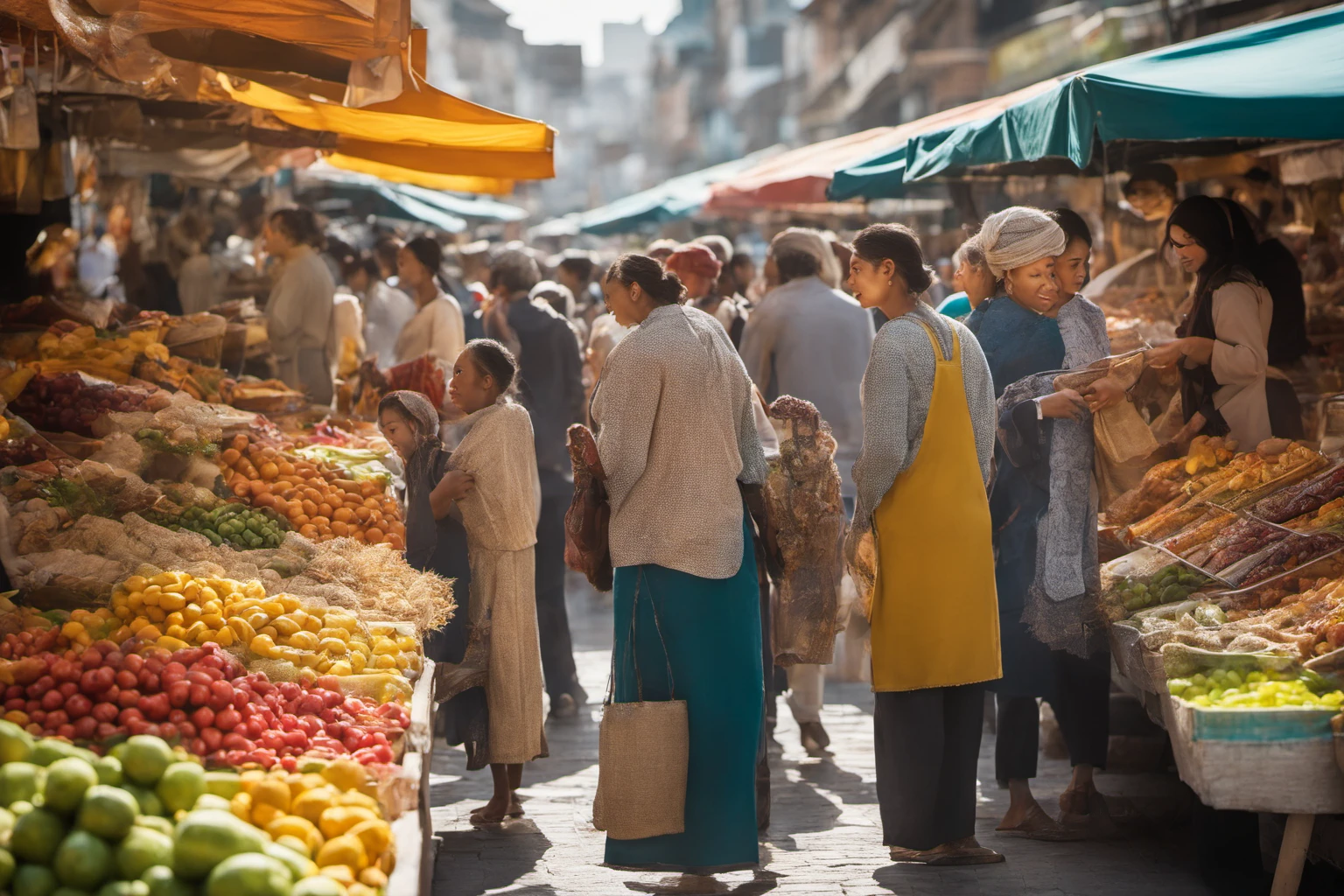 Hareketli Pazar Sahnesi – Sokak Fotoğrafı