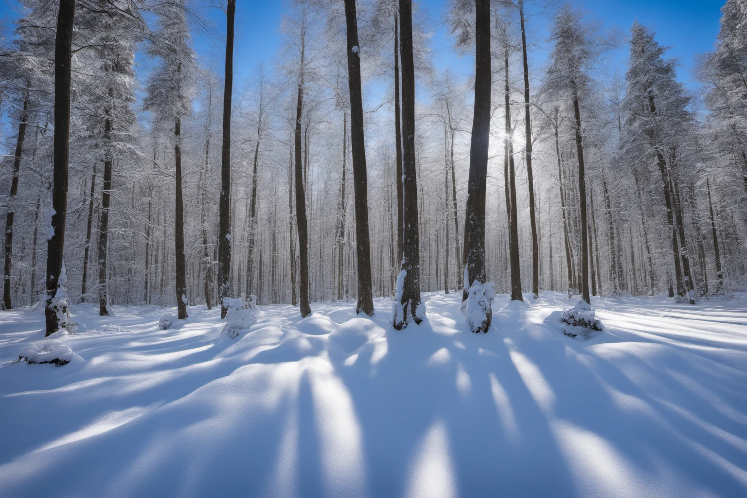 Paysage de forêt enneigée – Délice hivernal