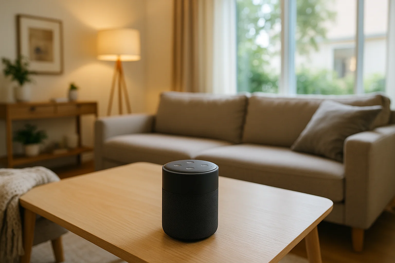Sesli Asistan ile Modern Oturma Odası