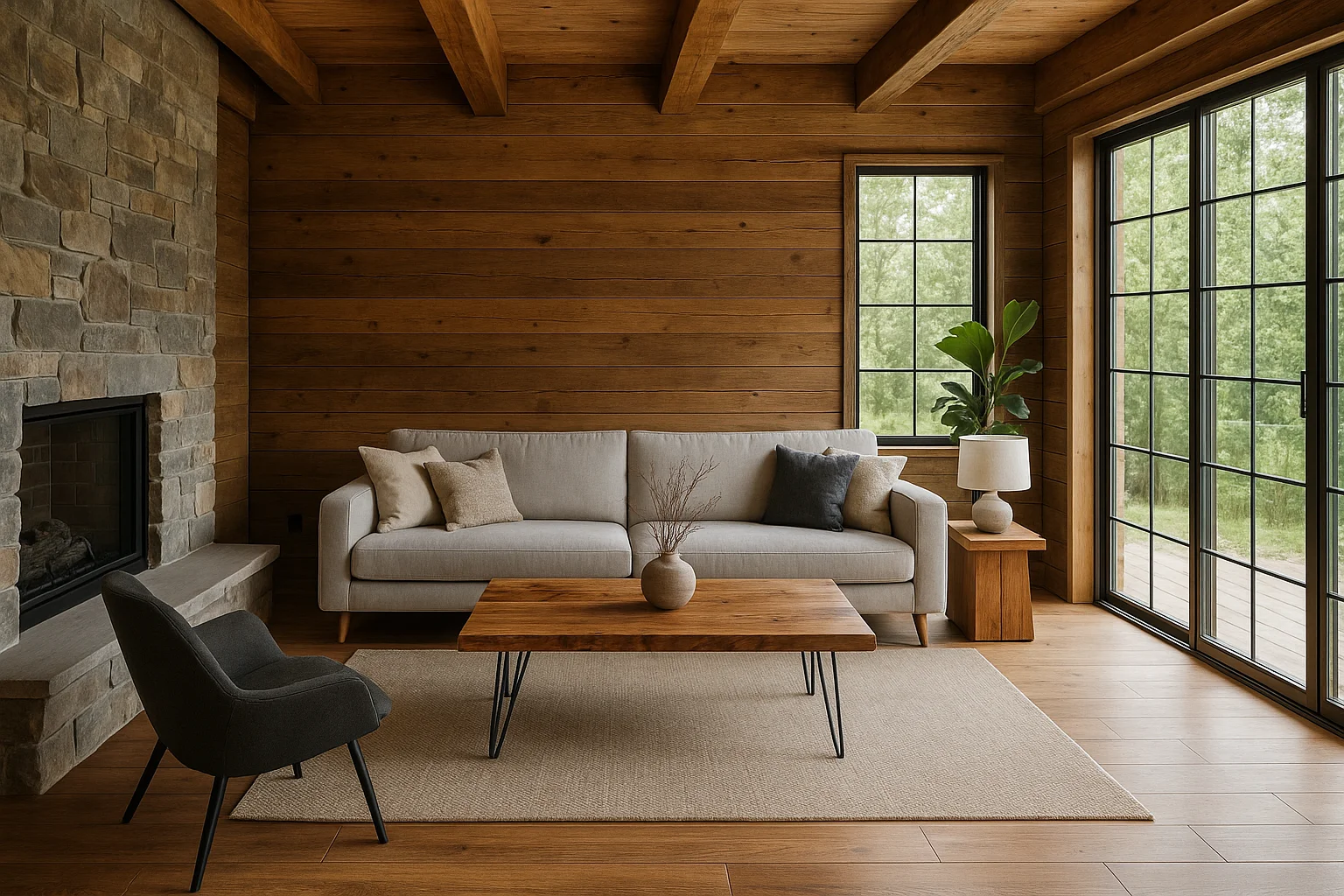 Charmantes Modernes Rustikales Wohnzimmer