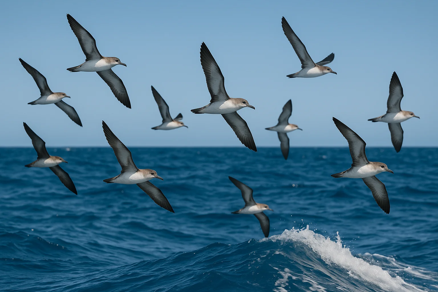 Anmutiger Flug Über Ozeanwellen