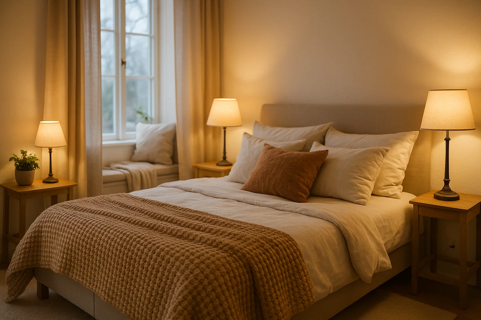 Chambre chaleureuse et accueillante