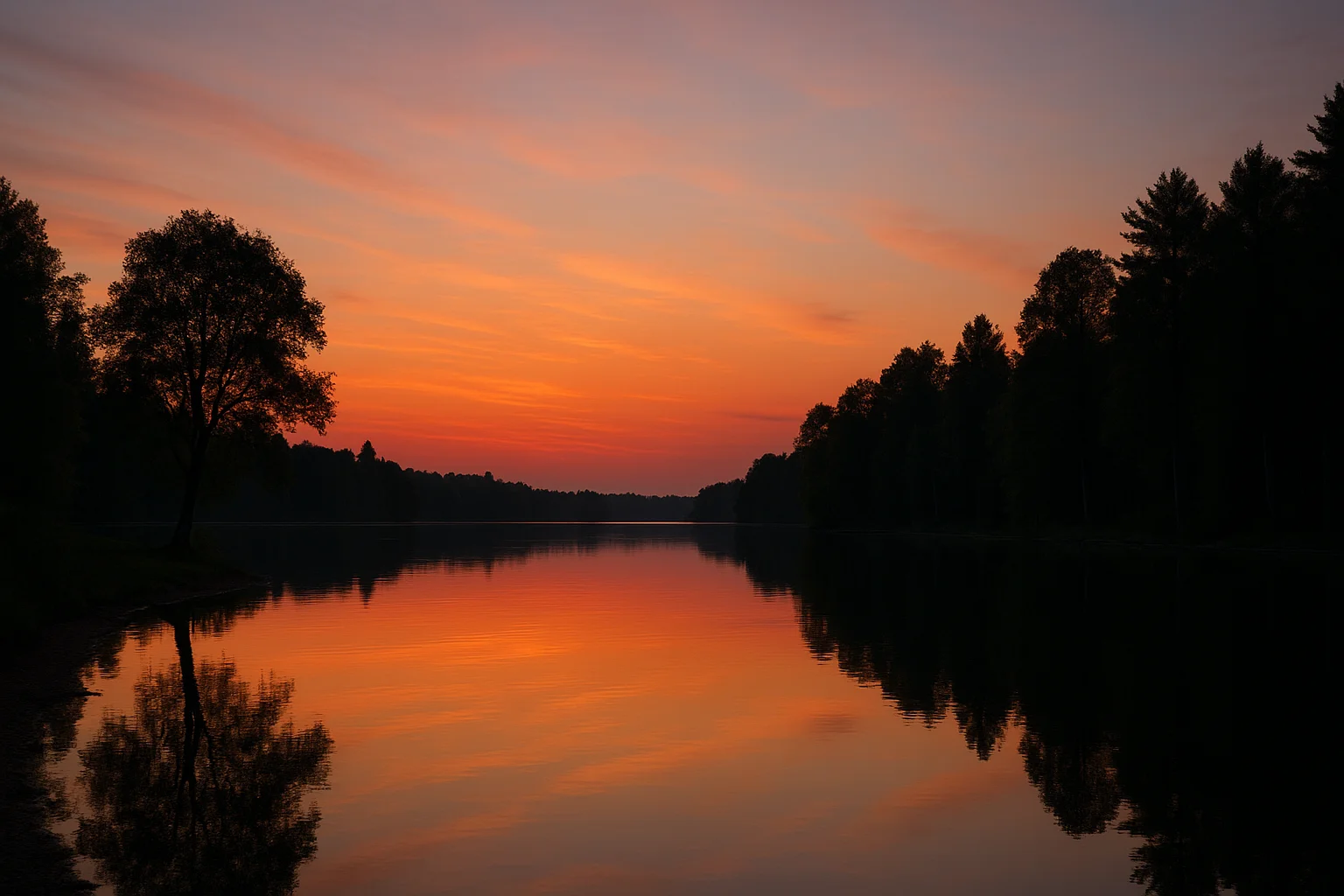 Lago Sereno al Anochecer