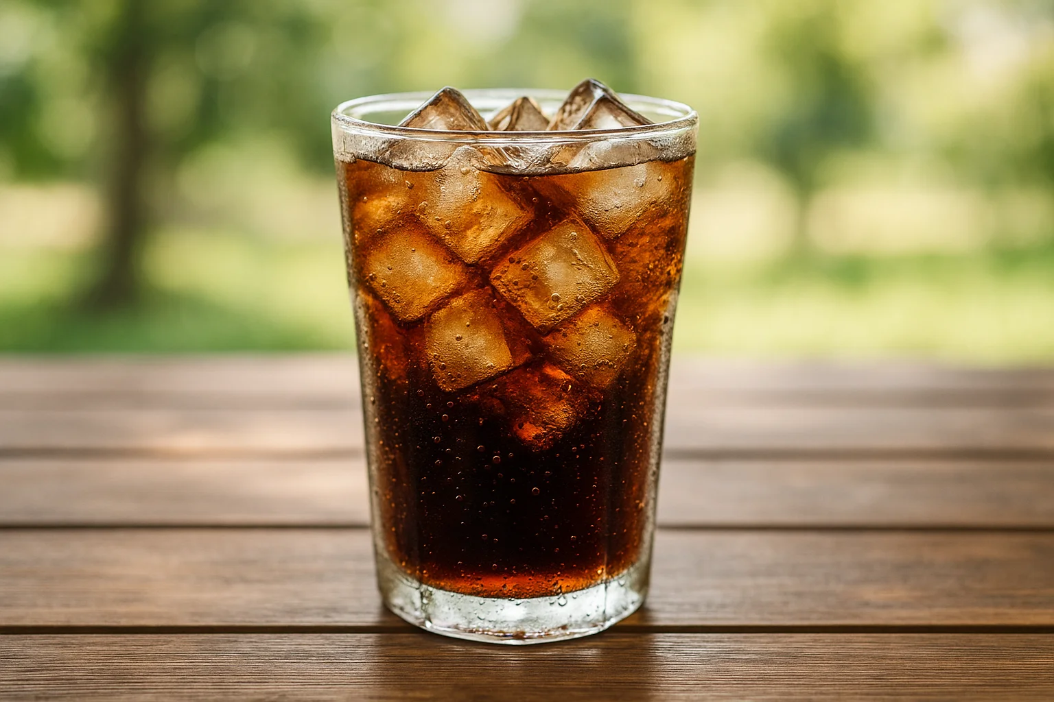 Refreshing drink with ice cubes